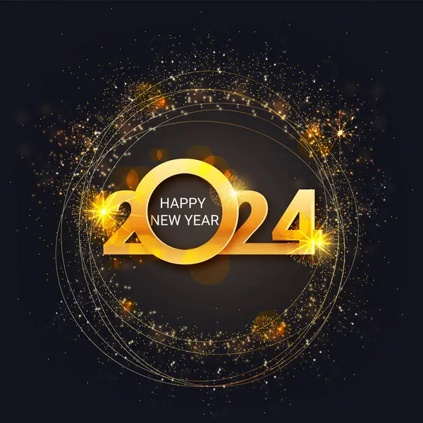 Mutlu Yıllar 2024 2024 Yeni Yıl Kutlaması Stok Illüstrasyon