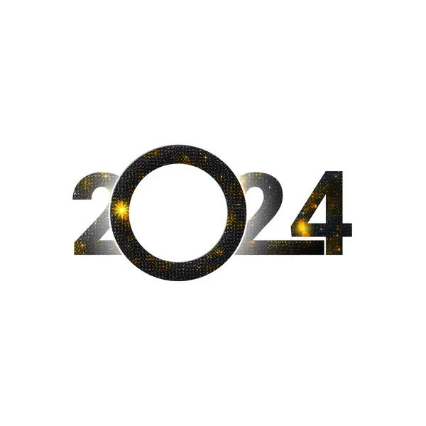 Happy New Year Modern Design 2024 Logo Minimalistic Trendy Background — Stock Vector