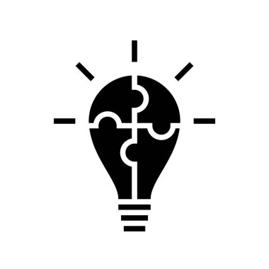 ampul bulmacası ve sembol vektörü.