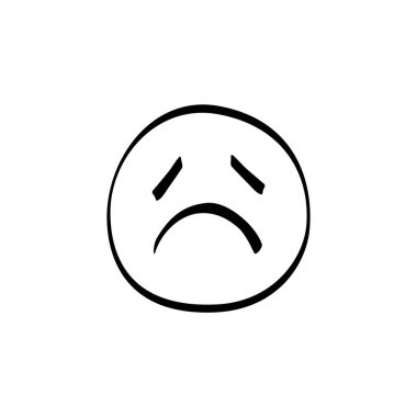 Hüzünlü bir yüzün minimalist bir tasviri, altüst olmuş gözler ve somurtkan bir ifade ile hayal kırıklığı ve üzüntü duygularını etkili bir şekilde ifade eder. Tasarım berraklık için basit satırlar kullanır.