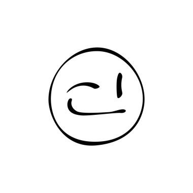 Dairesel gülen yüz basit ve temiz bir tasarıma sahiptir, beyaz arka planda siyah çizgileri olan minimalizmi vurgular. Bu sanat eseri neşeli ifadeyi etkili bir şekilde yakalıyor..