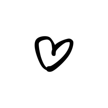 Bu kalp çizimi, minimalist sanatsal bir yaklaşımda aşkı ve sıcaklığı temsil eden beyaz bir arka plana karşı temiz ve basit bir tasarım içeriyor..