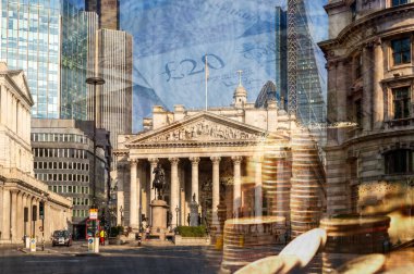 Bank of England Soyut Sanat Tasarımı, Görüntü Bozuk Para ve İngiliz Poundu ile Bulanık, Büyük Britanya Para Birimi