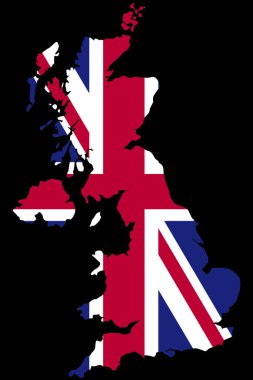 Birleşik Krallık: İngiliz Adaları 'nın cesur bir silueti, birlik ve ulusal kimliği temsil eden ikonik Birlik bayrağıyla gururla süslenmiştir.