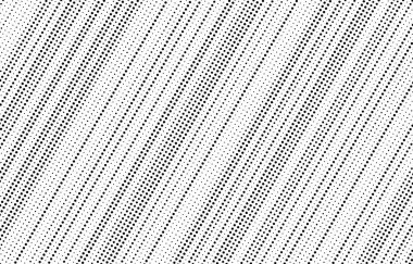 Çapraz, eğimli, eğimli noktalar çizgiler, çizgiler geometrik vektör deseni. Soyut yarım ton doku ve arkaplan. Vektör illüstrasyonu.