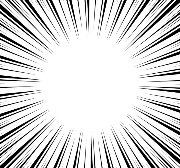 Çizgi roman şeridi radyal hareket çizgileri arka plan. Anime çizgi romanları kahraman hızında ya da aksiyon dokusu ışınlarıyla savaşır. Manga çizgi filminin arka planında patlamalar var. Vektör illüstrasyonu