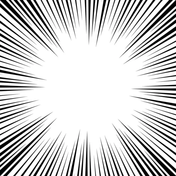 Çizgi roman şeridi radyal hareket çizgileri arka plan. Anime çizgi romanları kahraman hızında ya da aksiyon dokusu ışınlarıyla savaşır. Manga çizgi filminin arka planında patlamalar var. Vektör illüstrasyonu