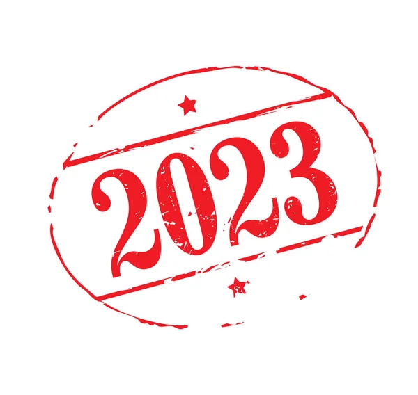 Red Rubber Stamp Text 2023 Vector Illustration Banner Ilustración de stock