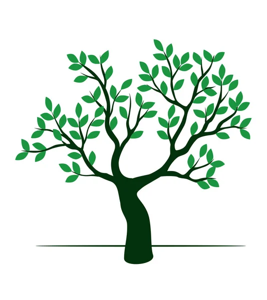 Shape Green Tree Leaves Vector Outline Illustration Plant Garden — Stockvektor