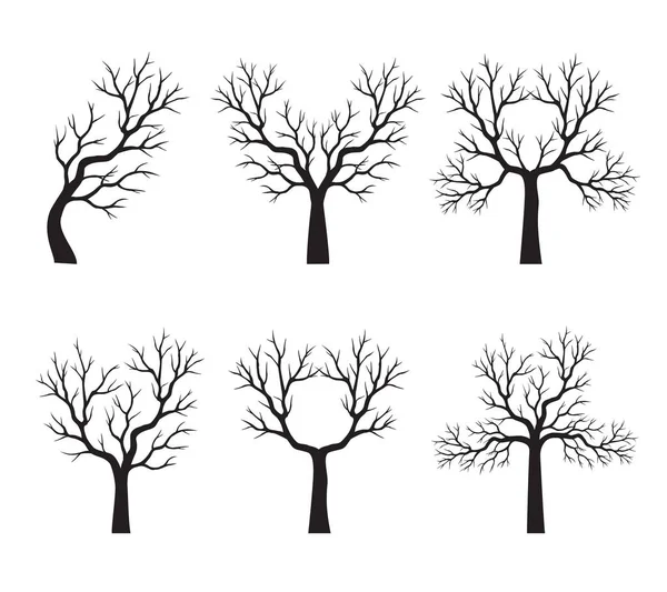 Форма Старого Чорного Дерева Листя Векторний Контур Ілюстрація Рослина Саду — стоковий вектор