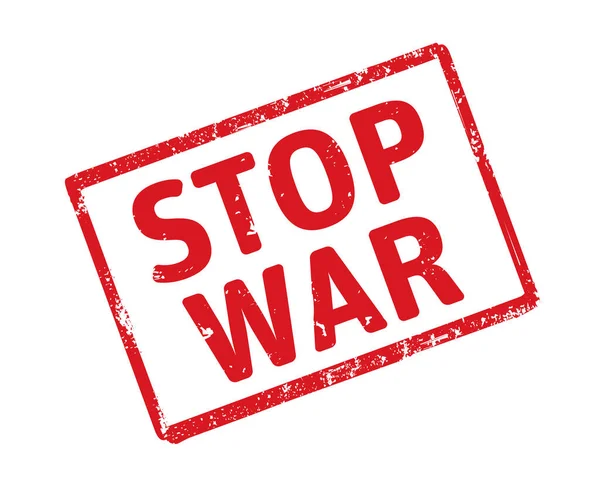 Red Grunge Stamp Stop War Gráfico Contorno Vector —  Vetores de Stock