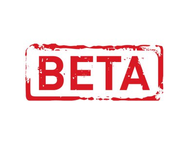 Kırmızı grunge damgası BETA. Vektör İllüstrasyonu.