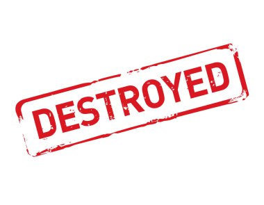 Kırmızı grunge pulu yok edildi. Vektör İllüstrasyonu.