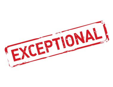 Kırmızı grunge pulu istisnai. Vektör İllüstrasyonu.