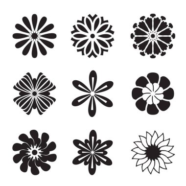 Siyah çizgili çiçek simgesini ayarla. Özet çizimi