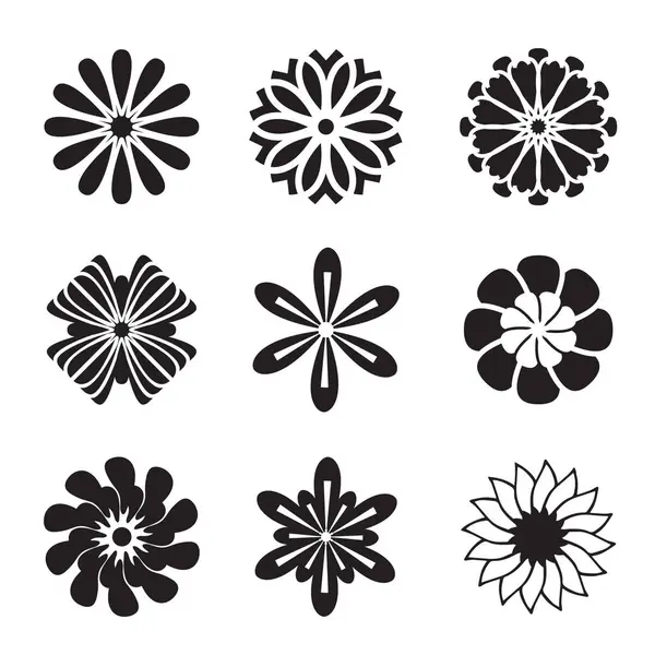 Siyah çizgili çiçek simgesini ayarla. Özet çizimi