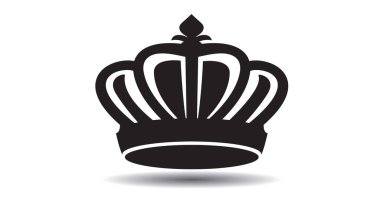 Vektör kral beyaz arkaplandaki simgeyi taçlandırdı. Amblem, simge ve Kraliyet sembolü.