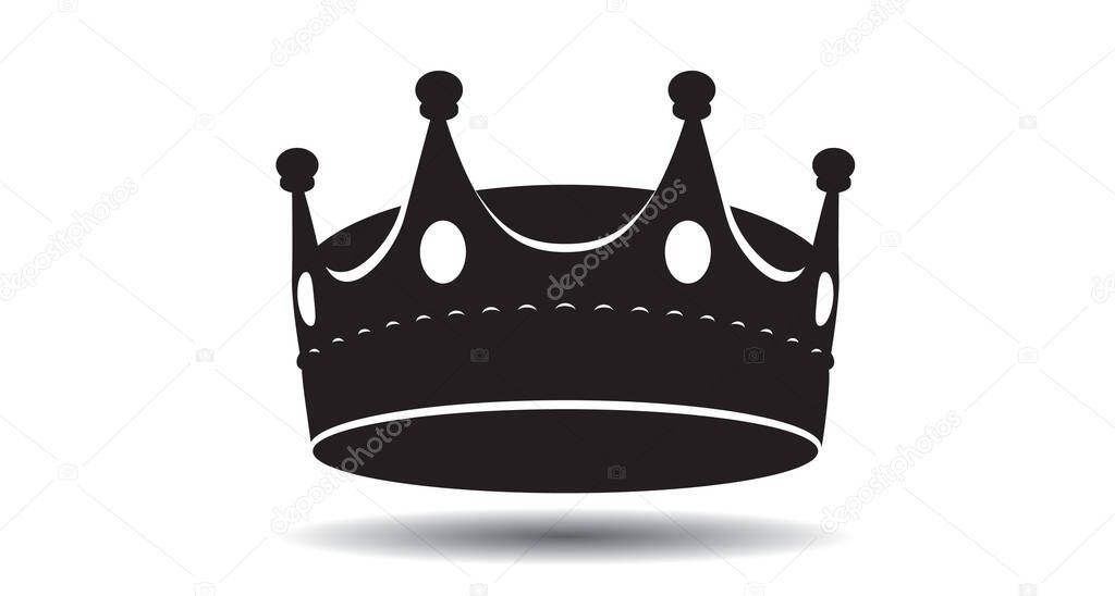 Vector king crowns icon on white background. Emblem, icon and Royal symbol.