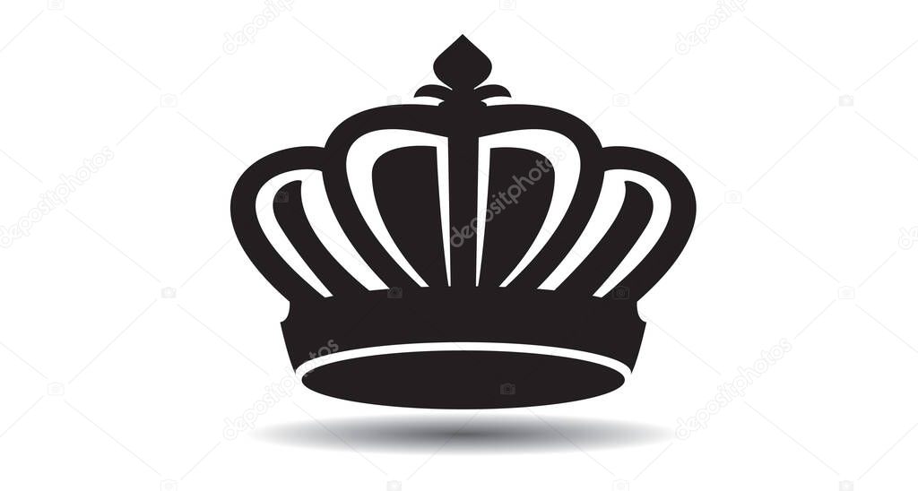 Vector king crowns icon on white background. Emblem, icon and Royal symbol.