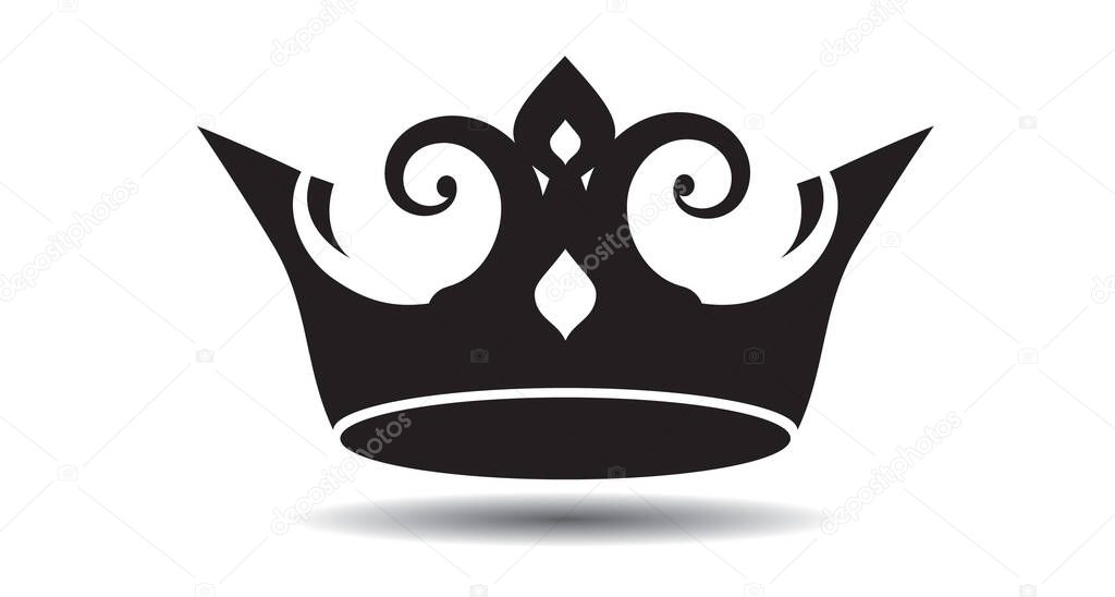 Vector king crowns icon on white background. Emblem, icon and Royal symbol.