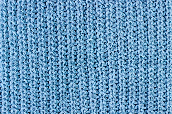 Texture Tessile Blu Maglione Lavorato Maglia — Foto Stock