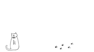 Şirin bir kedinin sırt ve ayak izlerinin canlandırılmış videosu (sağlanan kopyalama alanı)