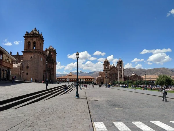 ペルーのクスコ旧市街の大聖堂の眺め — ストック写真