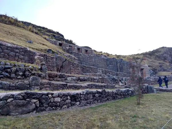 Eski şehrin kalıntıları. Kutsal duvarın yıkıntıları. İncas in the cusco peru.