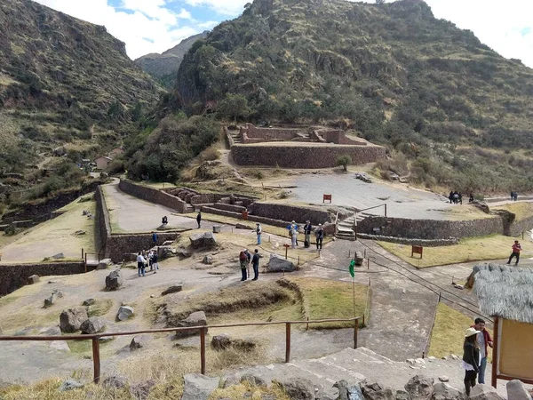 Machu Picchu Turister Besöker Nationalparken Andes — Stockfoto