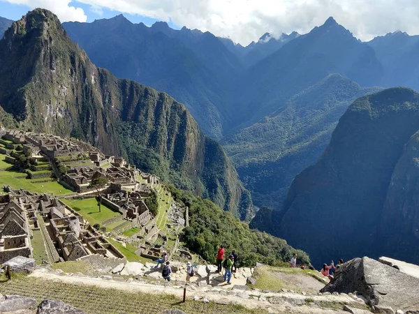 Machu Picchu Turistas Visitando Ciudad Inca Cusco Mundo —  Fotos de Stock