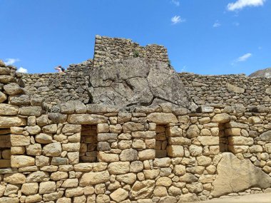 Maço Picchu, Peru 'daki İnka şehrinin kutsal duvarının kalıntıları.