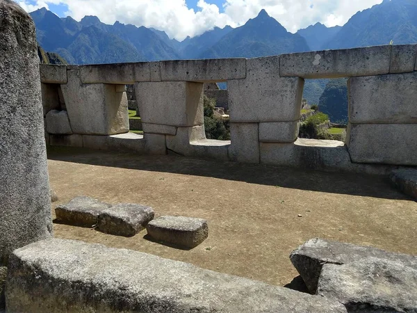 Machu Picchu Ruins Sacred Entrance Inca City — Stock Photo, Image