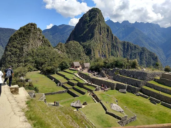 Machu Picchu Las Ruinas Muralla Sagrada Ciudad Inca Perú —  Fotos de Stock