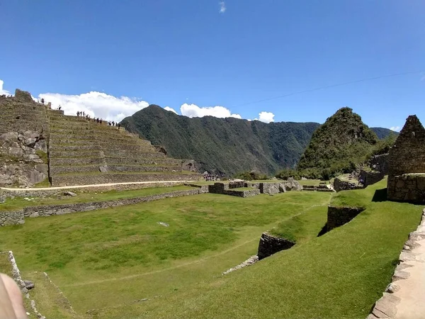 Machu Picchu Las Ruinas Muralla Sagrada Ciudad Inca Perú — Foto de Stock