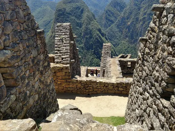 Machu Picchu Ruins Sacred Wall Inca City Peru — Stock Photo, Image