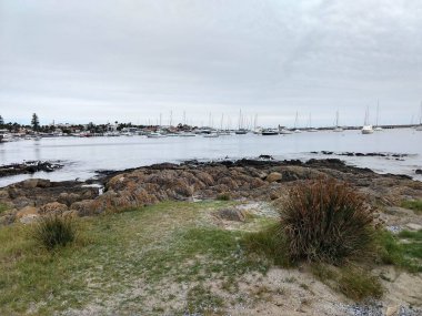 Uruguay 'daki deniz kıyısının güzel manzarası.