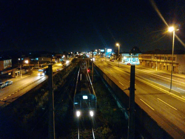 Brezilya Kanolarında Gece Trafik Işıkları — Stok fotoğraf
