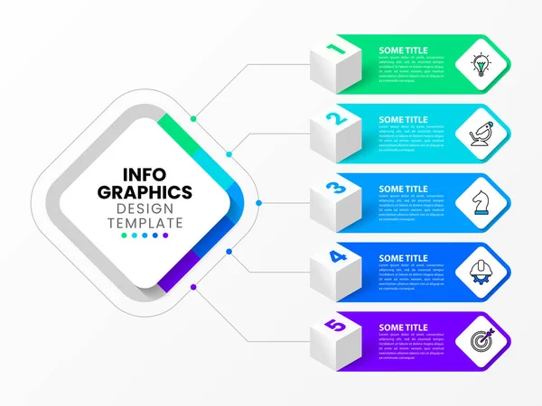 Infographic Template Icons Options Steps Rectangle Can Used Workflow Layout — ストックベクタ