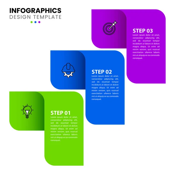 Infographic Template Icons Options Steps Arrows Can Used Workflow Layout — ストックベクタ