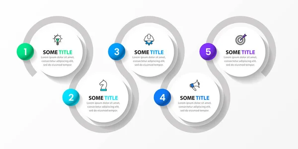 Infographic Template Icons Options Steps Line Can Used Workflow Layout — Archivo Imágenes Vectoriales