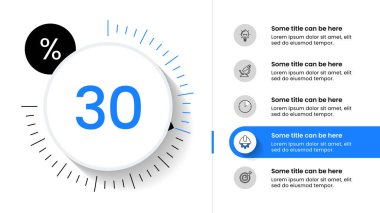 Simgeli bilgi şablonu ve 5 seçenek veya adım. İş akışı düzeni, diyagram, pankart, web tasarımı için kullanılabilir. Vektör illüstrasyonu