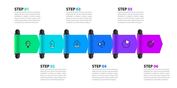 stock vector Infographic template with icons and 6 options or steps. Can be used for workflow layout, diagram, banner, webdesign. Vector illustration