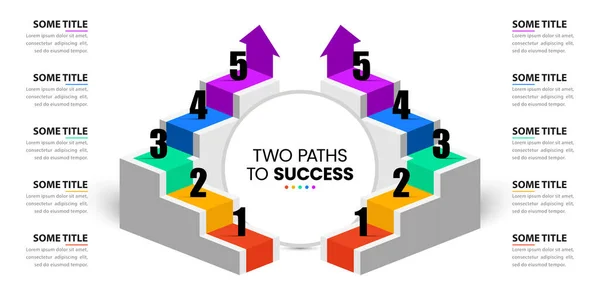 Infographic Template Options Steps Two Staircase Can Used Workflow Layout — Stock Vector