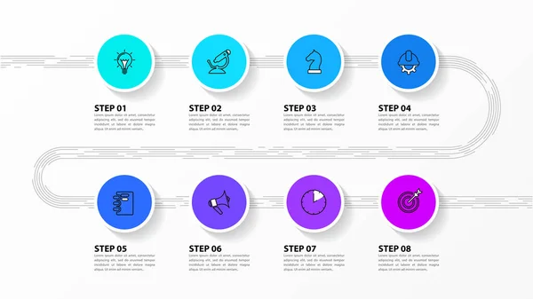 Infografik Vorlage Mit Symbolen Und Optionen Oder Schritten Linie Kann — Stockvektor