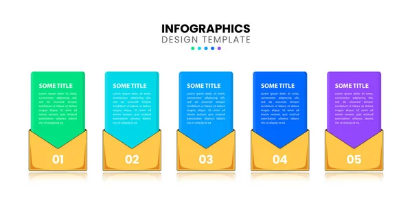 Infographic Template Options Steps Envelope Can Used Workflow Layout Diagram — Vetor de Stock