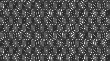 Isometric dice texture with all sides in dark style. Vector
