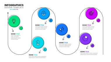 Infographic template with icons and 6 options or steps. Can be used for workflow layout, diagram, banner, webdesign. Vector illustration clipart