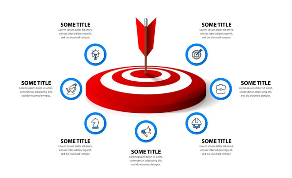 Infographic Template Icons Options Steps Dartboard Can Used Workflow Layout — 图库矢量图片