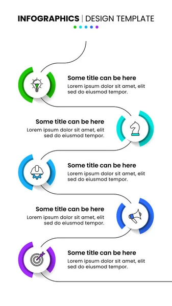 Infographic Template Icons Options Steps Vertical Timeline Can Used Workflow — Stock Vector