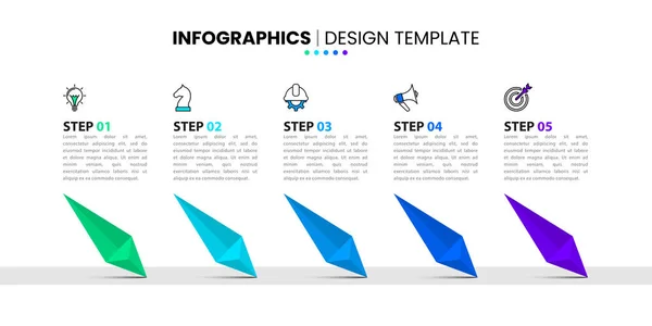 Infographic Template Icons Options Steps Arrows Can Used Workflow Layout — Stock Vector